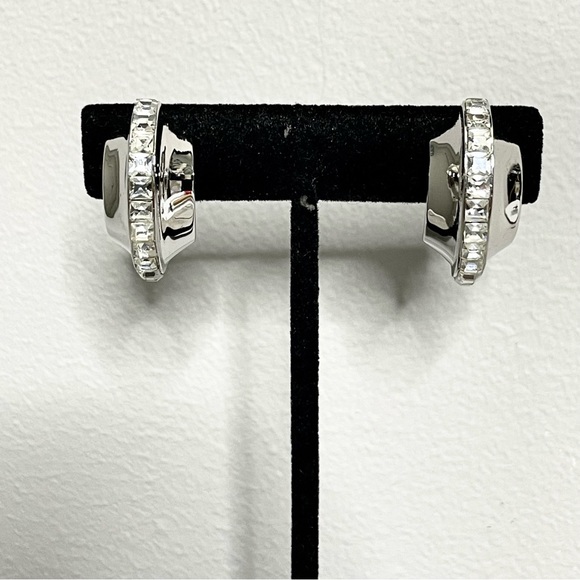 Dior Jewelry - Dior Silver-Tone Crystal Hoop Clip Earrings